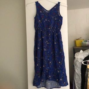 Girls Blue Button Flower Sleeveless dress size 8 C